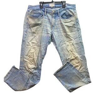 FRAME Jeans Mens 34x32 L'Homme Slim Light Wash Grunge Straight Leg Streetwear